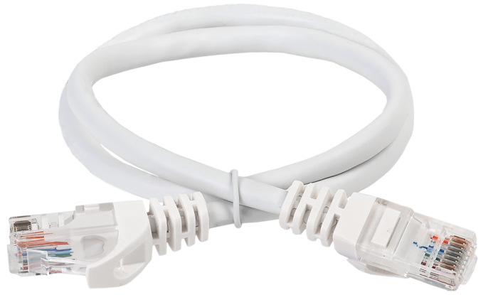 ITK Коммутационный шнур (патч-корд) кат.5E UTP PVC 10м белый | PC08-C5EU-10M